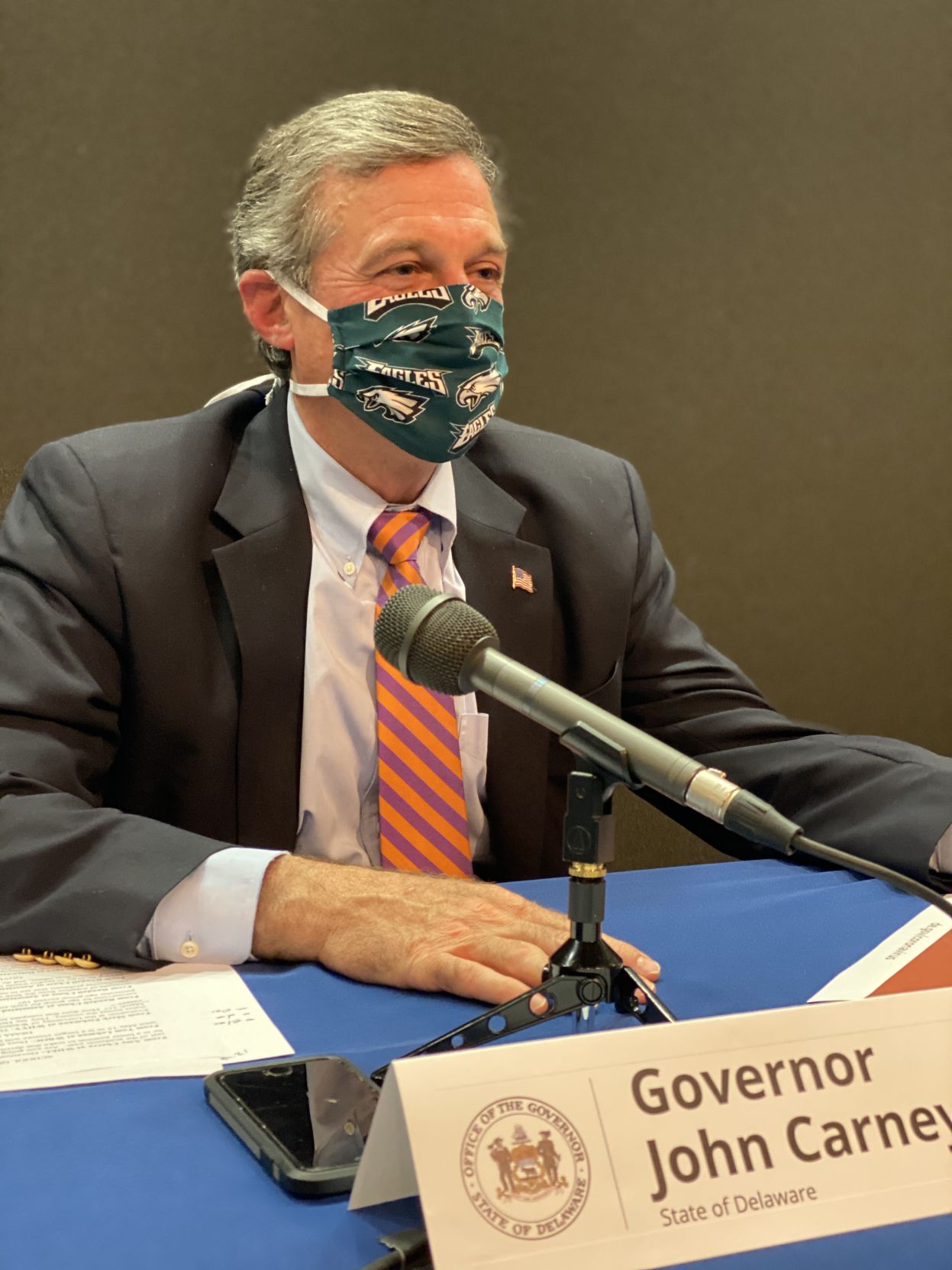 Gov. John Carney with face mask